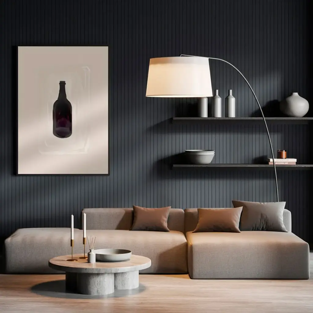 Revestimiento Ripado Gris Grafito 2440x160 mm 